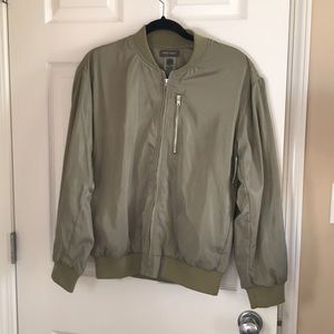 Green oversized bomber jacket